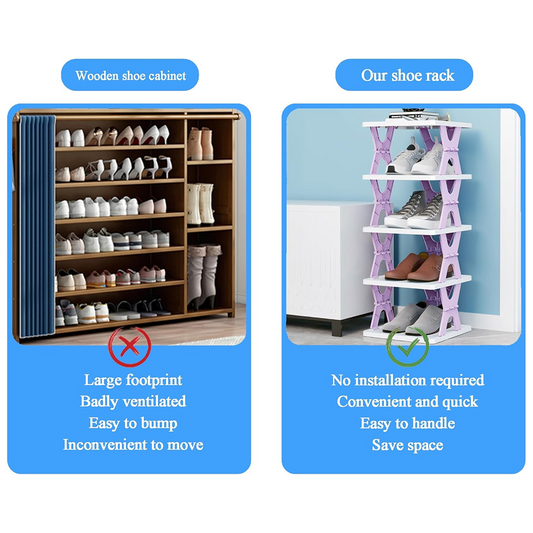 Foldable Shoe Rack 6 Layers - scale