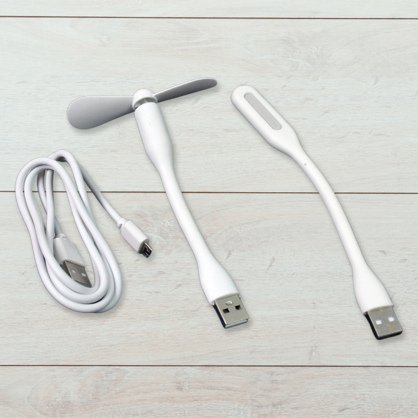 Portable Mini Usb Fan Usb Light Micro Usb Cable (3 Pcs Set)