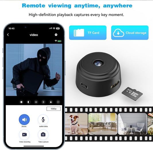 WiFi Camera Security Camera for Home Outdoor High HD Focus Magnet Mini WiFi Magnetic Live Stream Night Vision IP Wireless 1080P Audio Video CCTV for Home and Office Monitor (JF29)