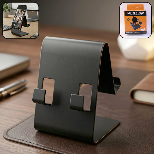 Metal Mobile Phone Tablet Stand (1 Pc Black Color)