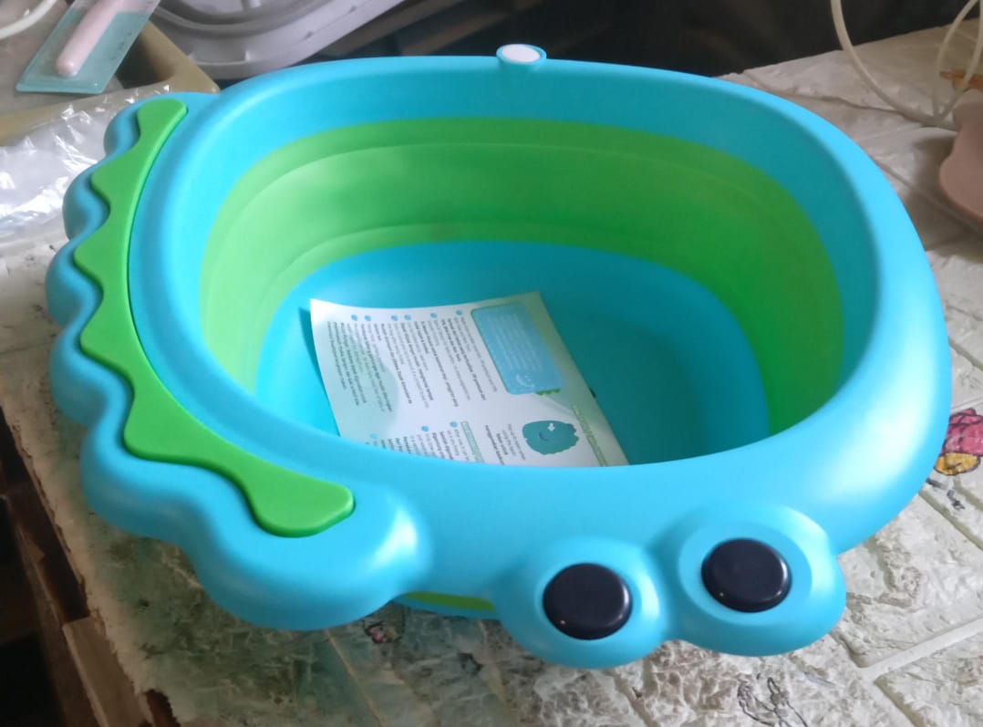 17513 Frog Shape Wash Basin Space Saving Multi Function Foldable Baby Wash Basin Easy Clean Lightweight Thicken For Washing Face For Home (3331cm 1 Pc)