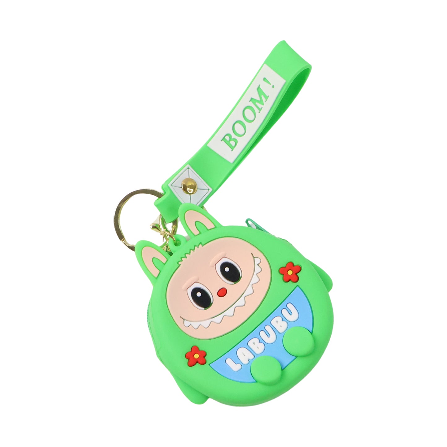 Cute Cartoon Character Coin Pouch With Keychain Wrist Strap