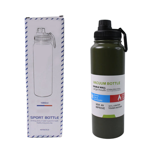 Stainless Steel Double Wall Vacuum-insulated Drink Water Bottle (1000 Ml Mix Color)