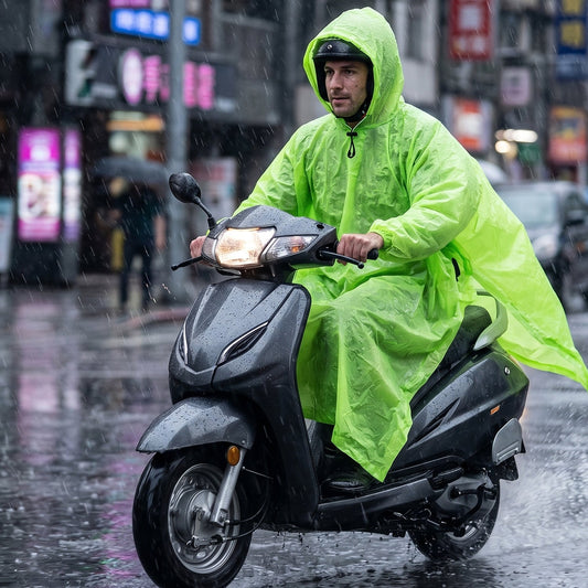 Reusable Waterproof Raincoat Hooded Long Rain Poncho For Men And Women (1 Pc)