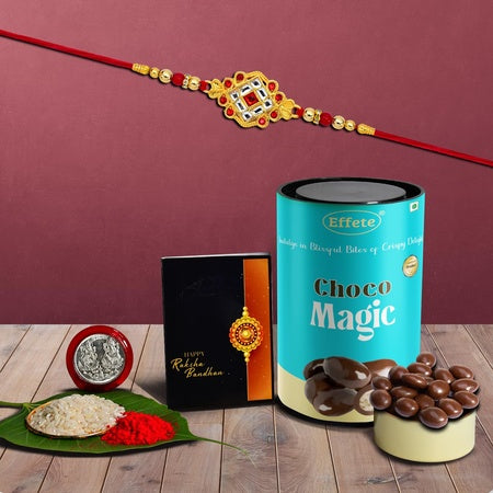 (K1_515_cm) Rakhi Combo  Chocolate Magic  Rakhi  Chocolate For Brother  Fancy Rakhis For Men Stylish  Rakhi With Gift  Rakhi Combo  Set Of 1  Chocolate