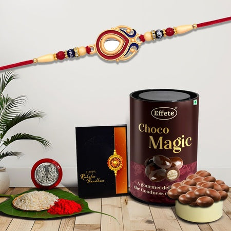 Rakhi For Brother Set Of 1 With Chocolate Magic (K1_277_cm)