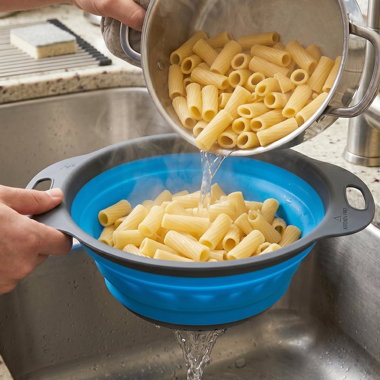 Silicone Collapsible Strainer  Space-saving Kitchen Tool For Easy Draining