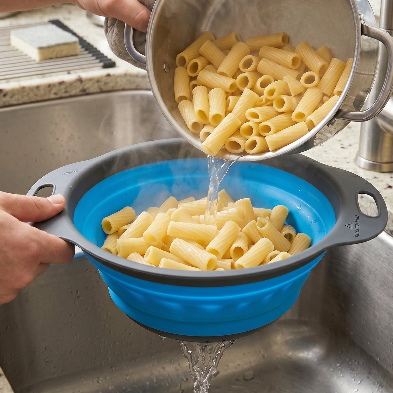 Silicone Collapsible Strainer  Space-saving Kitchen Tool For Easy Draining