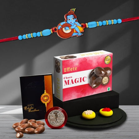 Rakhi Combo (K1_876_cm32)  Chocolate Magic 32gm With Pooja Coin  Greeting Card Kids Rakhi With Gift Rakhi Combo For Kids Rakhi Gift For Kids Kids Rakhi Combo Rakhi Gift Hamper Rakhi For Kids Boy Rakhi Set Of 1