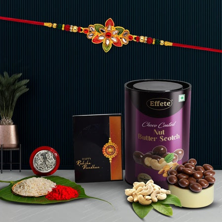 Rakhi (K1_526_bs)  Chocolate Butter Scotch 96gm Rakhi Combo With Card And Chocolate Chocolates Gift Pack Rakhi  Chocolate For Brother Rakhi With Gift Set Of 1 Rakhi