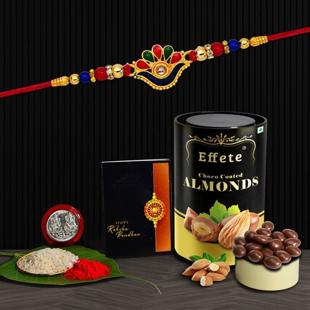 Rakhi (K1_313_ca)  Chocolate Almonds 96gm Rakhi For Brother With Gift  Fancy Rakhis For Men Stylish Rakhi Combo For Brother  Set Of 1 Rakhi  Chocolate