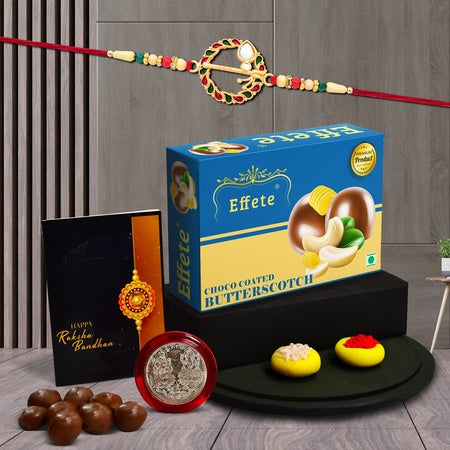 Rakhi (K1_560_bs32)  Chocolate Butter Scotch 32gm Rakhi  Chocolate For Brother Rakhi With Chocolate Rakhi With Gift Rakhi Combo Set Of 1 Rakhi Chocolate