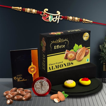 Rakhi For Brother Set Of 1 With Chocolate Almonds 32gm (K1_560_ca32)