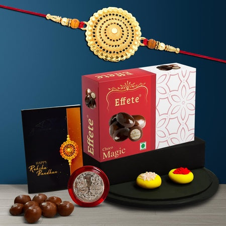 (K1_402_em32) Rakhi Combo With Chocolate Magic 32gm Rakhi  Chocolate For Brother Rakhi With Chocolate Rakhi With Gift Rakhi Combo Set Of 1 Rakhi Chocolate