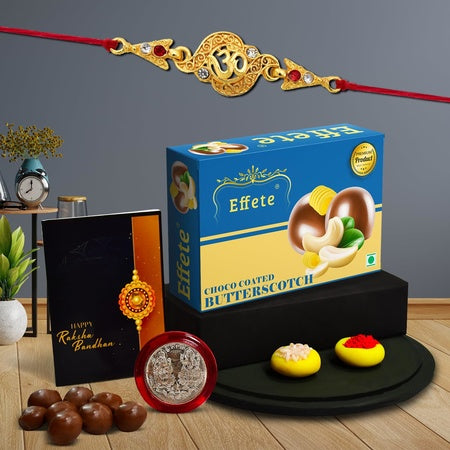 Rakhi For Brother Set Of 1 Combo With Chocolate Butter Scotch 32gm Pooja Coin  Greeting Card Rakhi For Brother And Bhabhi Rakhi With Chocolate Rakhi With Gift For Brother Rakhi For Kids Rakhi Set Rakhi Combo Rakhi With Sweets (K1_404_bs32)