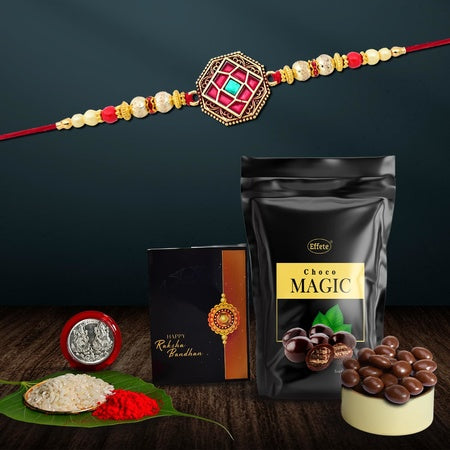 Rakhi (K1_420_sm)  Choco Magic (Pouch) Rakhi  Chocolate For Brother Rakhi With Chocolate Rakhi With Gift Rakhi Combo Set Of 1 Rakhi Chocolate