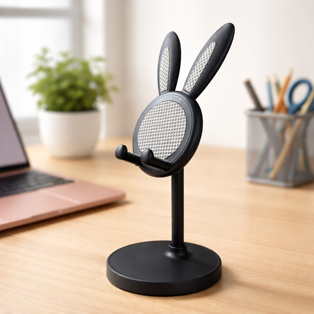Cute Bunny Mobile Stand Holder for Desk & Kids Study Table (Color may vary)