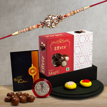 Rakhi Pack With Ritual Kit And Chocolate