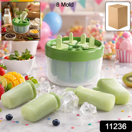 Plastic Ice Candy Popsicle Maker (8 Mold  1 Set)