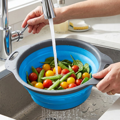 Silicone Collapsible Strainer  Space-saving Kitchen Tool For Easy Draining