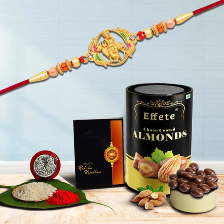 Rakhi For Brother Set Of 1 With Assorted Chocolate Dryfruits 96gm Rakhi For Brother And Bhabhi Rakhi With Chocolate Rakhi With Gift For Brother Rakhi For Kids Rakhi Set Rakhi Combo Rakhi With Sweets (K1_909_as)