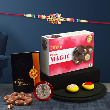 (K1_556_cm32) Rakhi Combo With Chocolate Magic 32gm Rakhi  Chocolate For Brother Fancy Rakhis For Men Stylish Rakhi With Gift Rakhi Combo Set Of 1 Chocolate