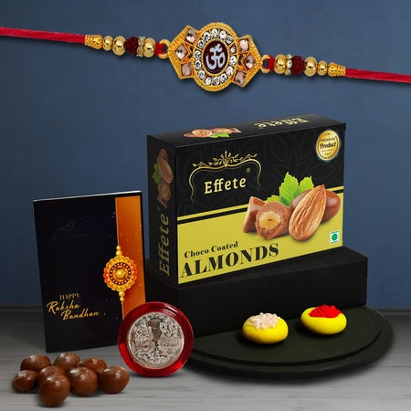 Rakhi (K1_517_ca32)  Chocolate Almonds 32gm Rakhi Combo With Card And Chocolate Chocolates Gift Pack Rakhi  Chocolate For Brother Rakhi With Gift Set Of 1 Rakhi