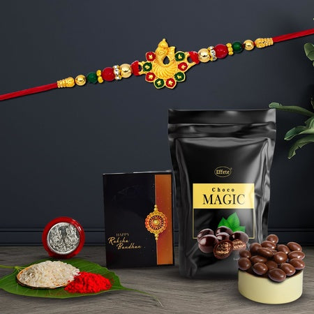 (K1_266_sm) Rakhi Combo With Choco Magic (Pouch) Rakhi  Chocolate For Brother Rakhi With Chocolate Rakhi With Gift Rakhi Combo Set Of 1 Rakhi Chocolate