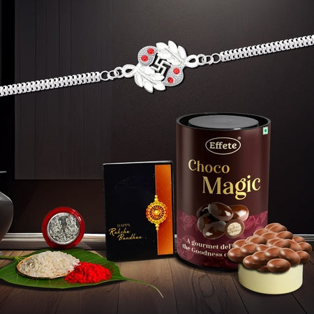 Rakhi (K1_a45_em)  Chocolate Magic  Rakhi Combo With Card And Chocolate  Chocolates Gift  Rakhi  Chocolate For Brother  Rakhi With Gift  Set Of 1 Rakhi