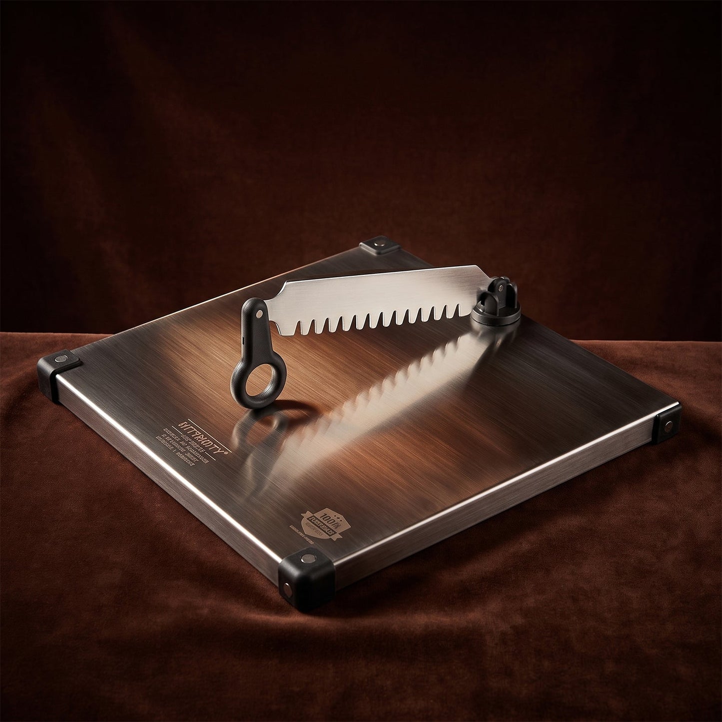 Stainless Steel 2 In 1 Cutting And Chopping Board With Knife For Kitchen (1 Pc)
