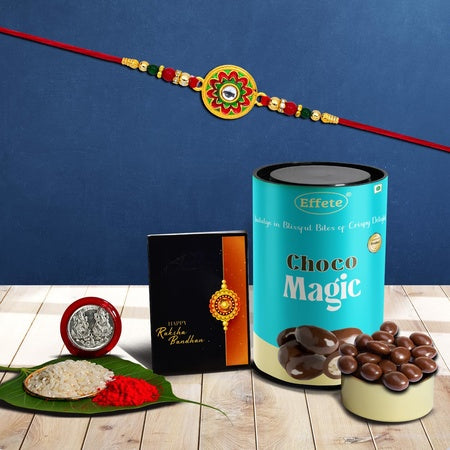 (K1_513_cm) Rakhi Combo With Chocolate Magic Rakhi  Chocolate For Brother Fancy Rakhis For Men Stylish Rakhi With Gift Rakhi Combo Set Of 1 Chocolate