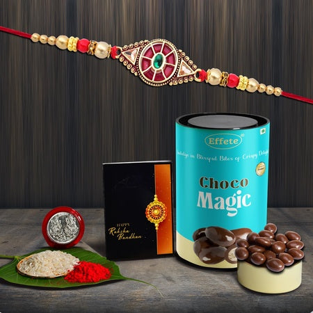 (K1_424_cm) Rakhi Combo  Chocolate Magic  Rakhi  Chocolate For Brother  Fancy Rakhis For Men Stylish  Rakhi With Gift  Rakhi Combo  Set Of 1  Chocolate
