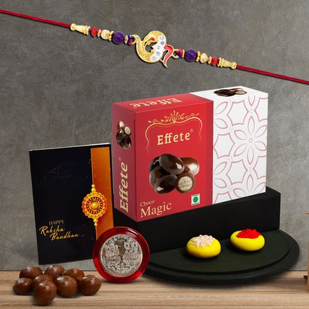 Rakhi (K1_411_em32)  Chocolate Magic 32gm Rakhi For Brother With Gift  Handmade Rakhi Rakhi Combo For Brother  Stylish Rakhi For Brother  Set Of 1 Rakhi