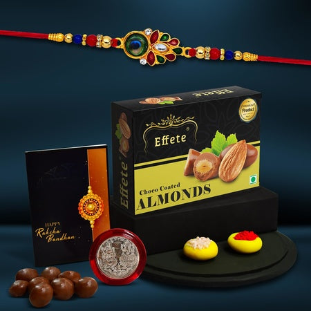 Rakhi (K1_319_ca32)  Chocolate Almonds 32gm  Rakhi Combo With Card And Chocolate  Chocolates Gift  Rakhi  Chocolate For Brother  Rakhi With Gift  Set Of 1 Rakhi