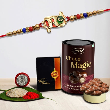Rakhi For Brother Set Of 1 With Chocolate Magic (K1_548_em)
