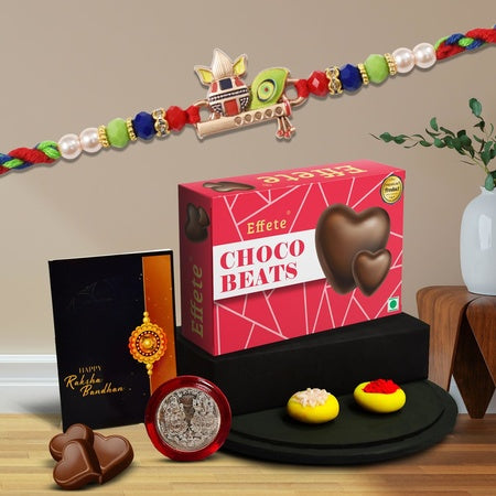 Mor Pankh Rakhi For Brother  Shri Krishna Rakhi For Brother With Chocolates (K1_259_cb32)