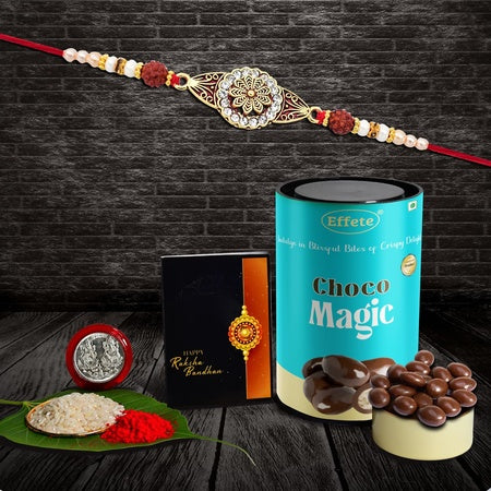 Rakhi (K1_425_cm)  Chocolate Magic Rakhi Combo With Card And Chocolate Chocolates Gift Pack Rakhi  Chocolate For Brother Rakhi With Gift Set Of 1 Rakhi