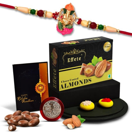 Rakhi (K1_268_ca32)  Chocolate Almonds 32gm  Rakhi Combo With Card And Chocolate  Chocolates Gift  Rakhi  Chocolate For Brother  Rakhi With Gift  Set Of 1 Rakhi