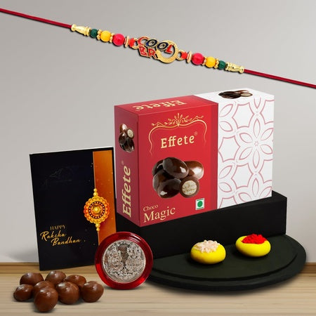 (K1_406_em32) Rakhi Combo  Chocolate Magic 32gm Rakhi  Chocolate For Brother  Fancy Rakhis For Men Stylish  Rakhi With Gift  Rakhi Combo  Set Of 1  Chocolate
