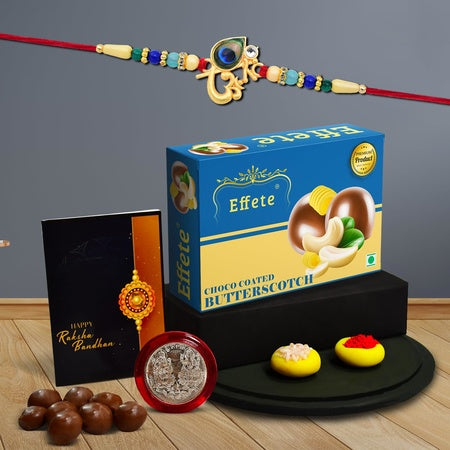 Rakhi (K1_438_bs32)  Chocolate Butter Scotch 32gm Rakhi  Chocolate For Brother Rakhi With Chocolate Rakhi With Gift Rakhi Combo Set Of 1 Rakhi Chocolate