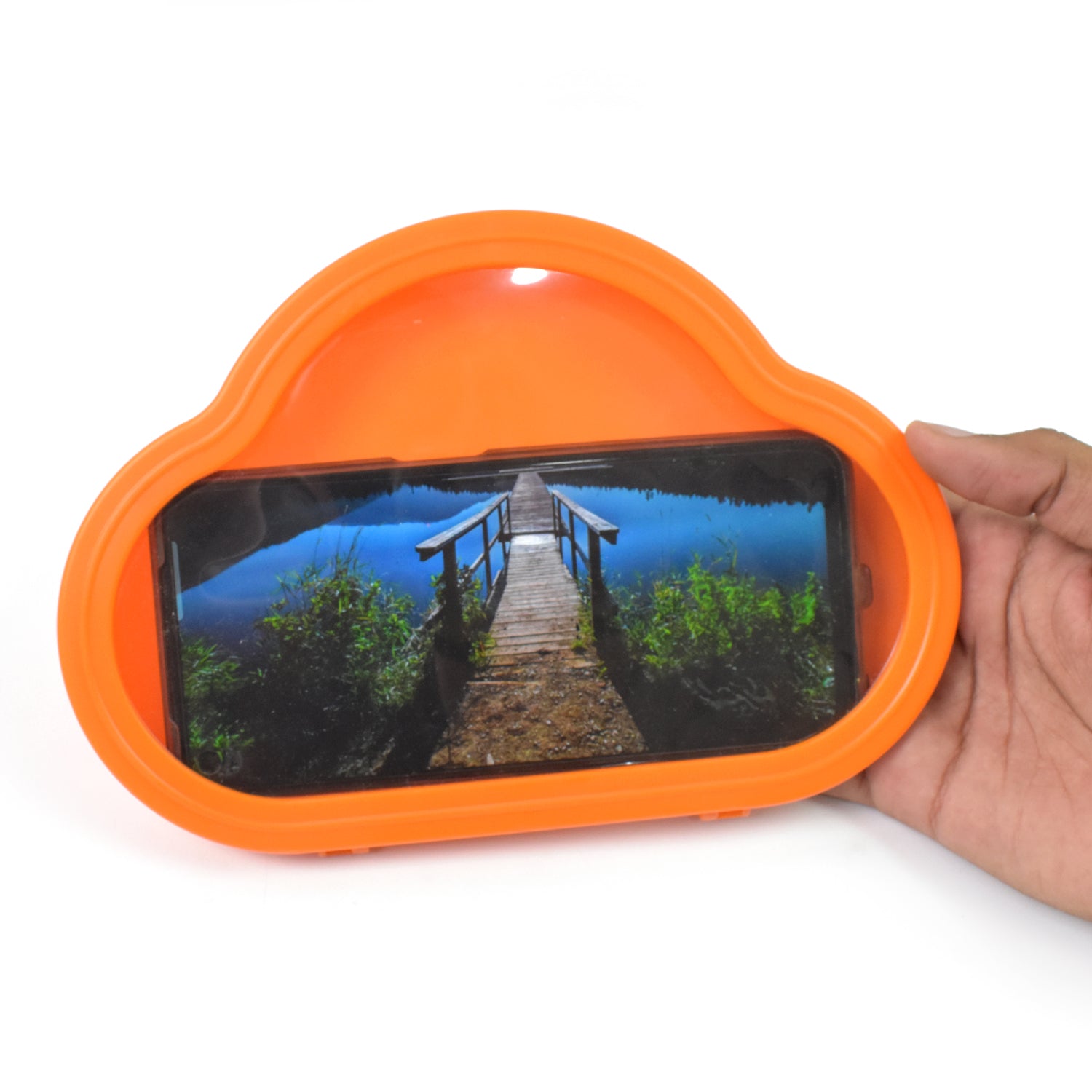 Smartphone  Mobile Stand Waterproof Case Smartphone Stand Case (1 Pc Orange)