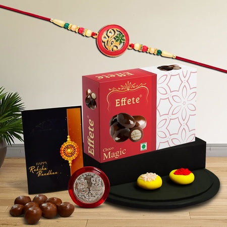 Rakhi (K1_518_em32)  Chocolate Magic 32gm Rakhi For Brother With Gift Rakhi With Chocolate Rakhi Combo For Brother Set Of 1 Rakhi Chocolate