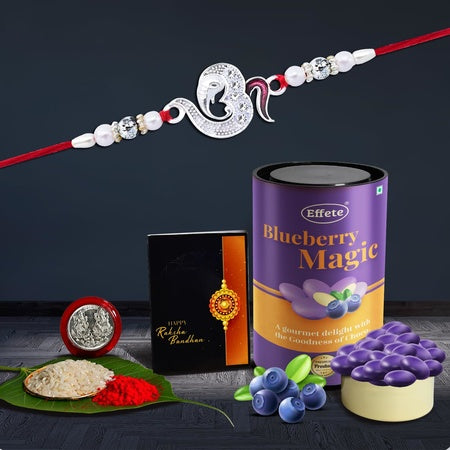 Multicolor Bracelet Rakhi (K1_a63_bs)  Chocolate Butter Scotch With Silver Color Pooja Coin Roli Chawal  Greeting Card  Occasion  Rakhi For Brother With Gift  Rakhi With Chocolate Rakhi Combo For Brother  Set Of 1 Rakhi  Rakhi Choc