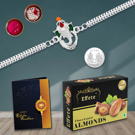 Festival Rakhi Set With Card And Tilak