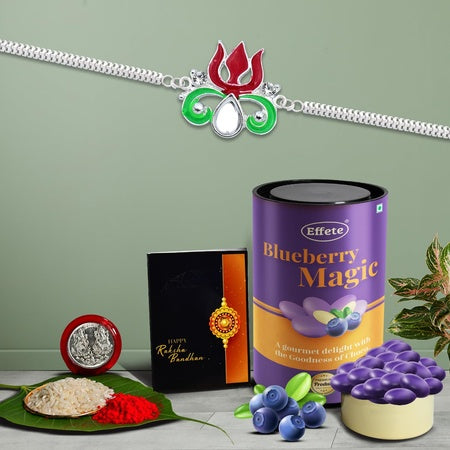 (K1_c6_as) Multicolor Rakhi Combo  Assorted Chocolate Dry Fruits 96gm With Silver Color Pooja Coin Roli Chawal  Greeting Card  Occasion  Rakhi  Chocolate For Brother  Bracelets For Men Stylish  Rakhi With Gift  Rakhi Combo  Set Of