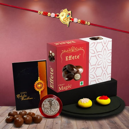 (K1_15_em32) Rakhi Combo With Chocolate Magic 32gm Rakhi  Chocolate For Brother Rakhi With Chocolate Rakhi With Gift Rakhi Combo Set Of 1 Rakhi Chocolate