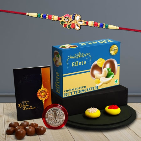 Rakhi (K1_556_bs32)  Chocolate Butter Scotch 32gm  Rakhi Combo With Card And Chocolate  Chocolates Gift  Rakhi  Chocolate For Brother  Rakhi With Gift  Set Of 1 Rakhi