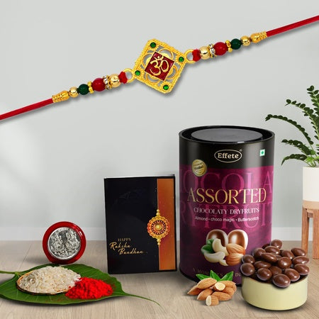 Rakhi (K1_326_as)  Assorted Chocolate Dryfruits 96gm Rakhi  Chocolate For Brother Rakhi With Chocolate Rakhi With Gift Rakhi Combo Set Of 1 Rakhi Chocolate