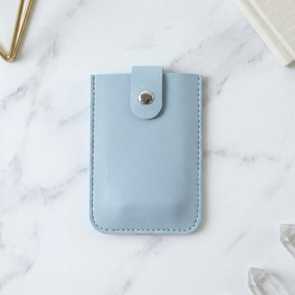 Pu Leather Snap Button Pull Out Card Holder Wallet Slim Multi Card (1 Pc)
