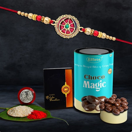 Rakhi (K1_422_cm)  Chocolate Magic Rakhi For Brother With Gift Rakhi With Chocolate Rakhi Combo For Brother Set Of 1 Rakhi Chocolate